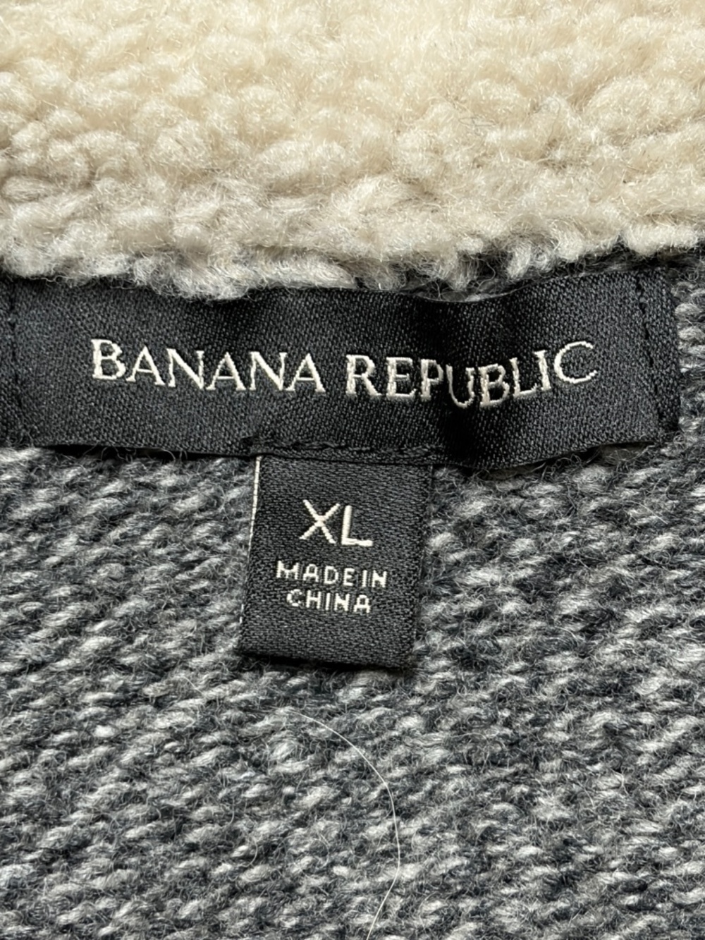 Banana Republic Sweater Mens XL Sherpa Shawl Collar Wooden Buttons Merino Wool - Picture 4 of 7